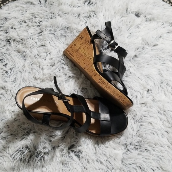 Franco Sarto Mendoza black wedge sandals size 10M - Picture 7 of 8